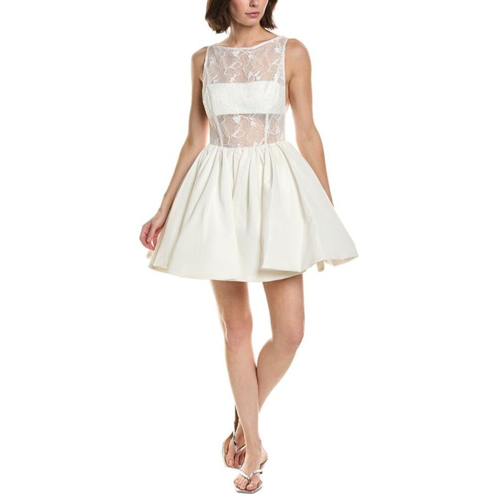 Amur Womens Lainey Boatneck Mini Dress, Ivory